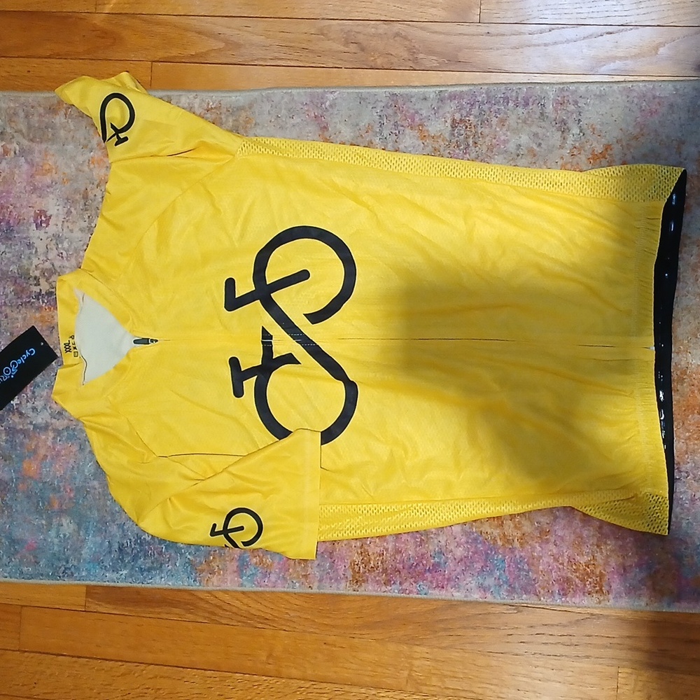 Cycle Run Yellow Cycling Jersey with Bicycle Logo XXXL